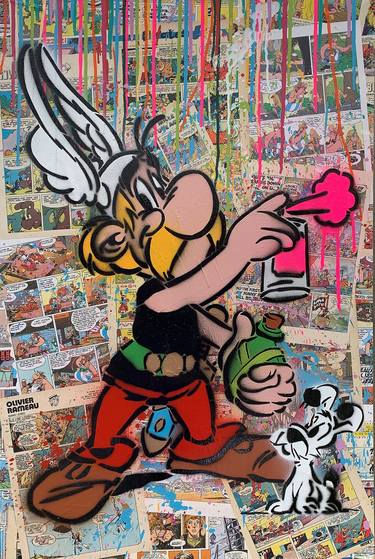 Asterix Holding Pink Spray Can thumb