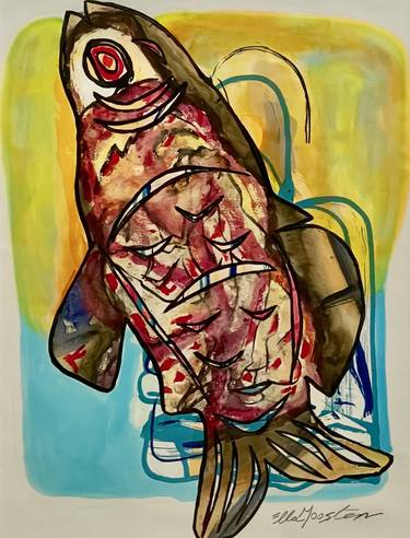 Original Abstract Expressionism Animal Mixed Media by Ella Joosten