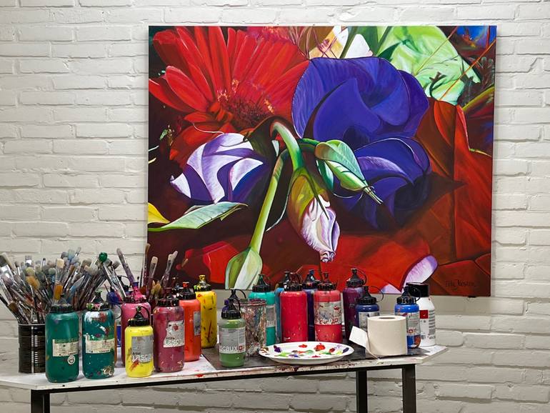 Original Expressionism Floral Painting by Ella Joosten