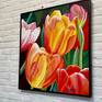 painting is provided with an anthracite-colored wooden frame