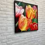 painting is provided with an anthracite-colored wooden frame