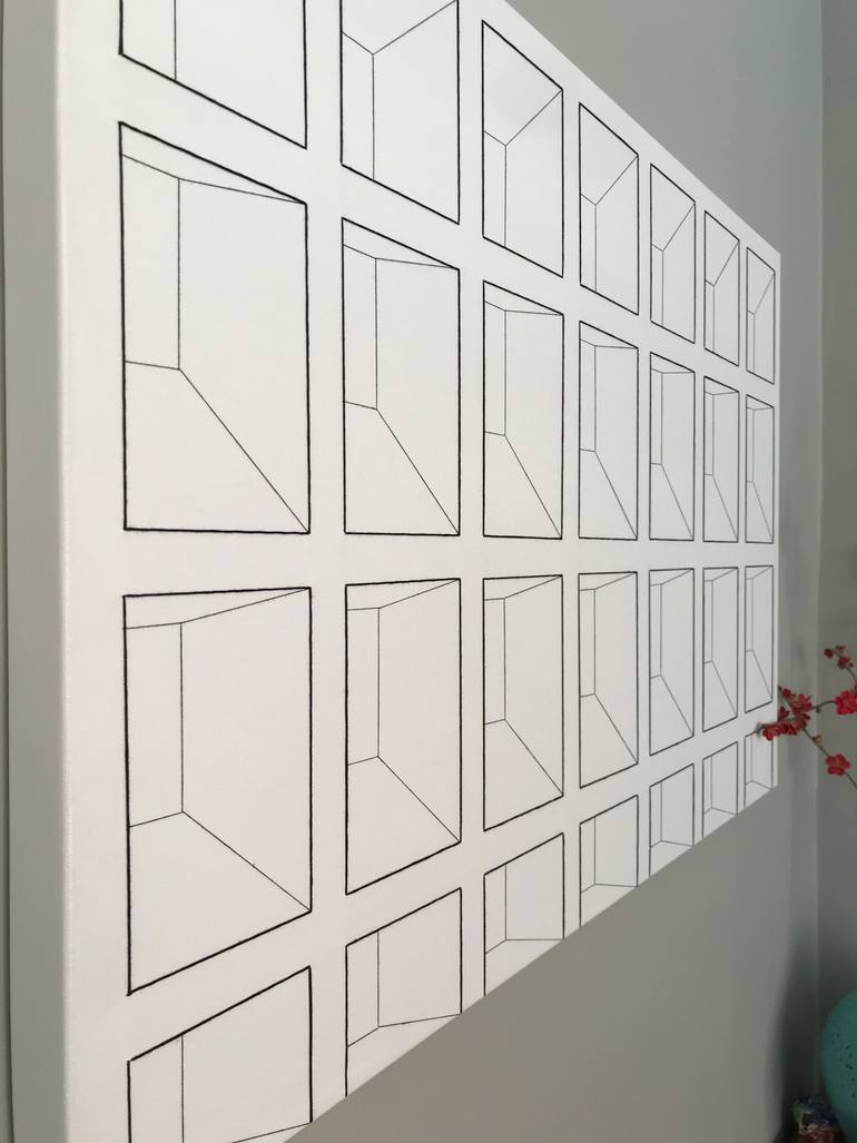 Original Op Art Geometric Painting by Kat Hernden