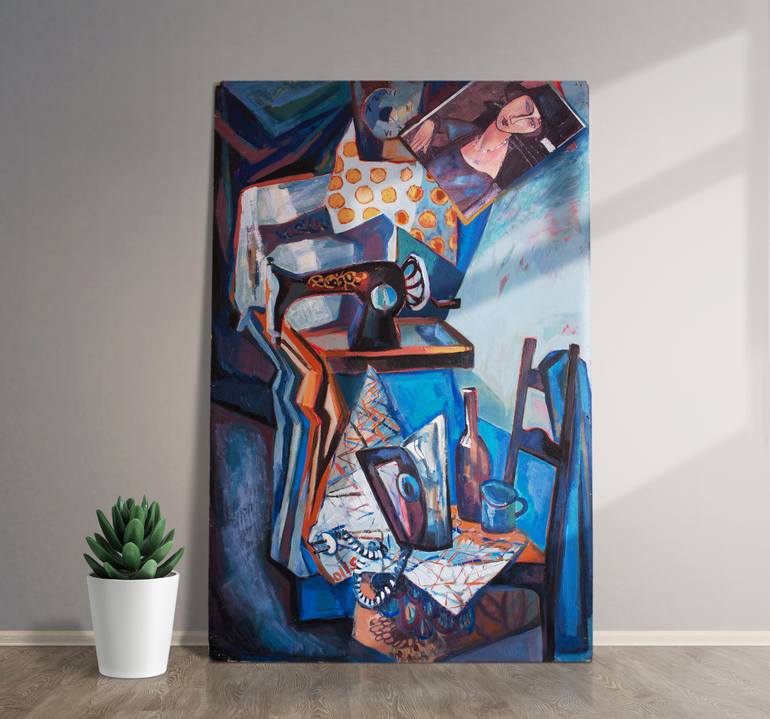 Original Cubism Still Life Painting by Nadya Mille