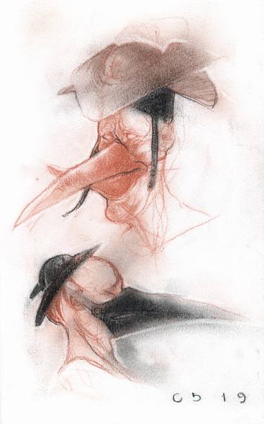 Original Figurative Mortality Drawings by Sandro Castelli