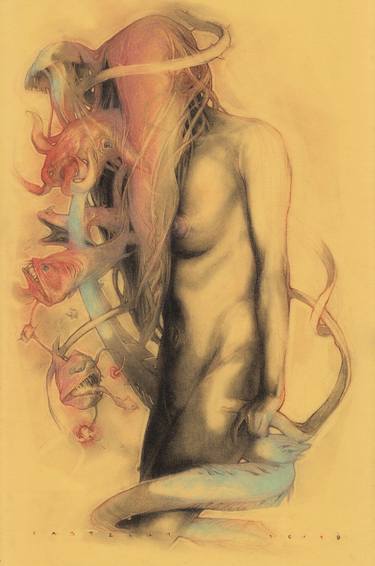 Original Figurative Fantasy Drawings by Sandro Castelli