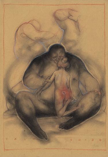 Original Figurative Erotic Drawings by Sandro Castelli