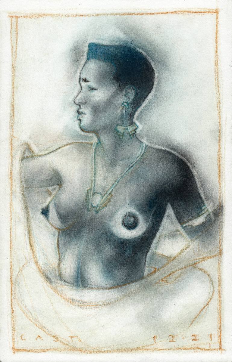 Original Erotic Drawing by Sandro Castelli