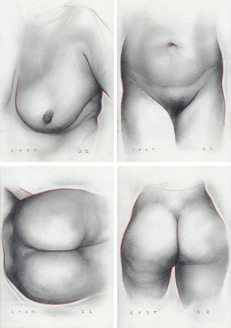 Original Figurative Body Drawing by Sandro Castelli
