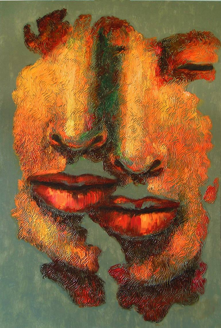 Pareja, (serie diaspora) Painting by Juan Chamizo | Saatchi Art