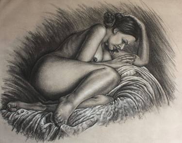 Original Figurative Nude Drawings by Ruby Davis