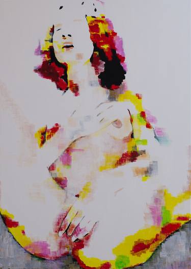Original Abstract Expressionism Erotic Paintings by Leonard Lepadatu