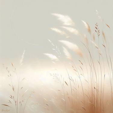 Dry grass on a light background thumb