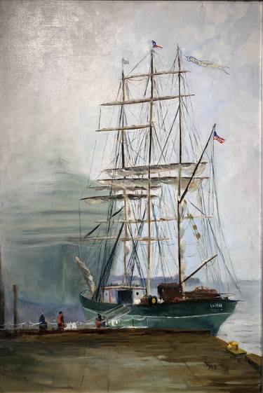 Original Ship Painting by susan tyler