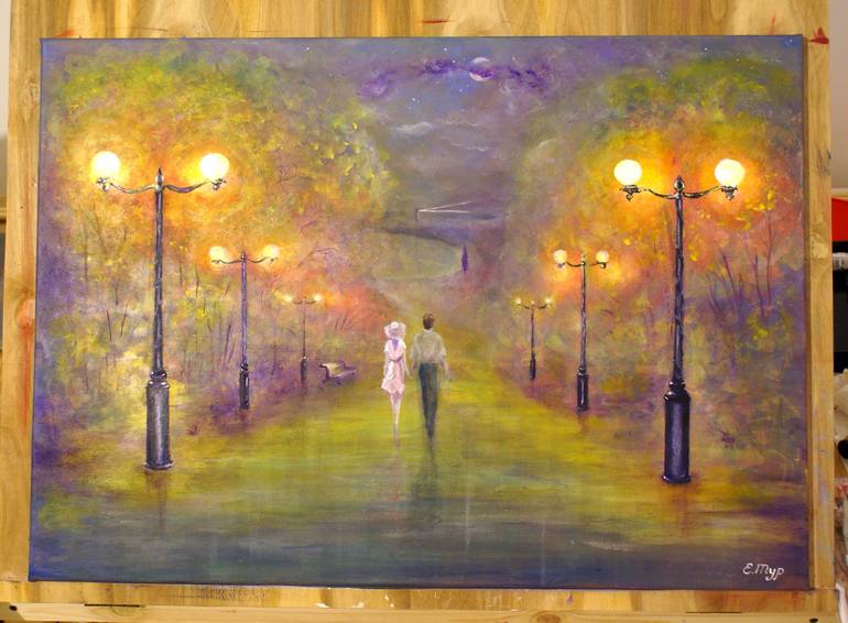 Original Impressionism Love Painting by Edyge Turlybekov