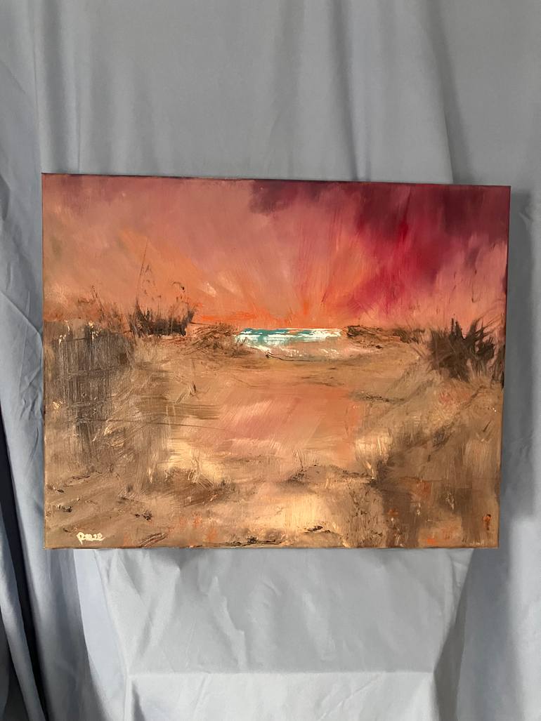 Original Abstract Painting by Reese Menard | Abstract Expressionism Art on Canvas | Sunset at the Dunes