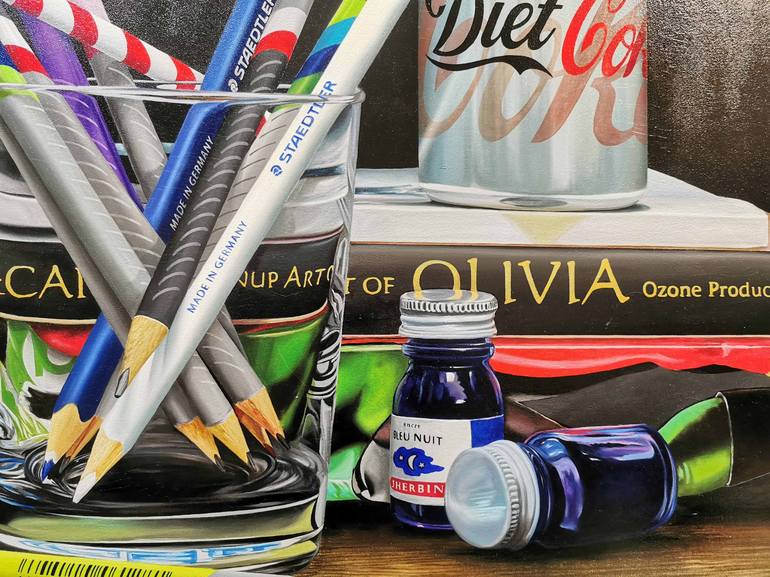 Original Photorealism Still Life Painting by Claudiu Mladin