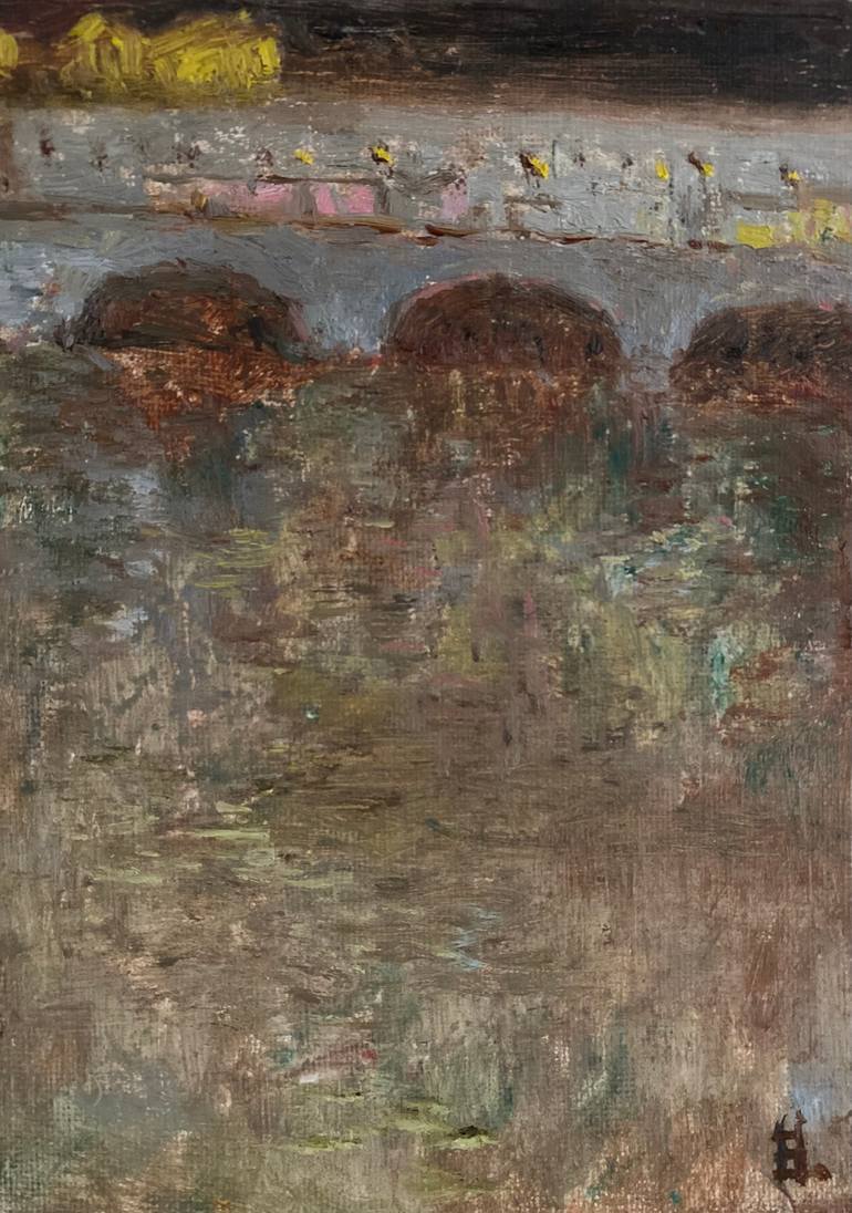 Original Architecture Painting by Elena Bulatova | Impressionism Art on Canvas | Florence Landscape