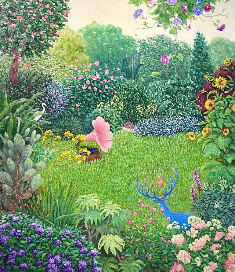 Original Contemporary Garden Paintings by Kyunghee Cho