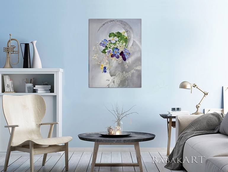 Original Art Deco Floral Painting by Viktor Babak