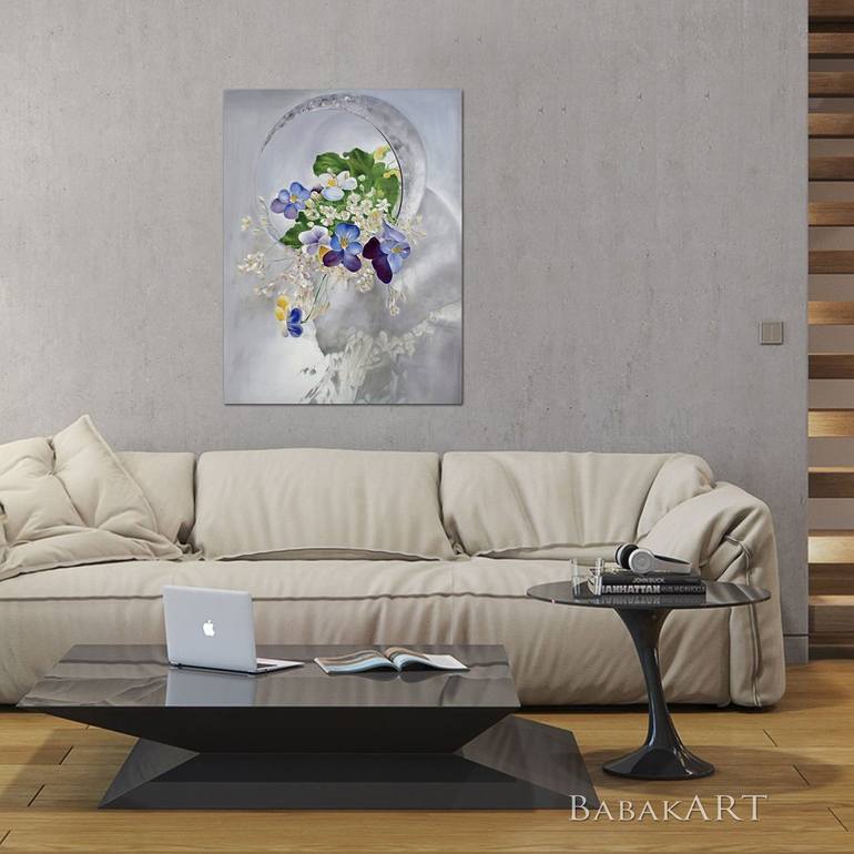 Original Art Deco Floral Painting by Viktor Babak