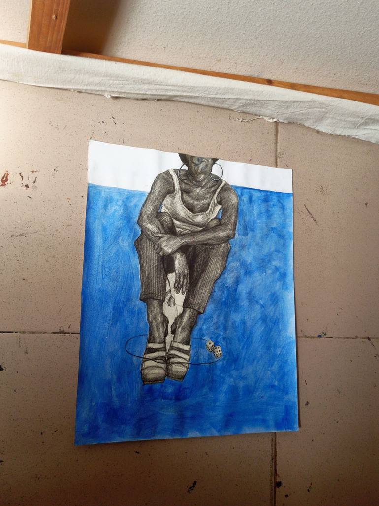 Original Realism People Drawing by Paul Ogunlesi