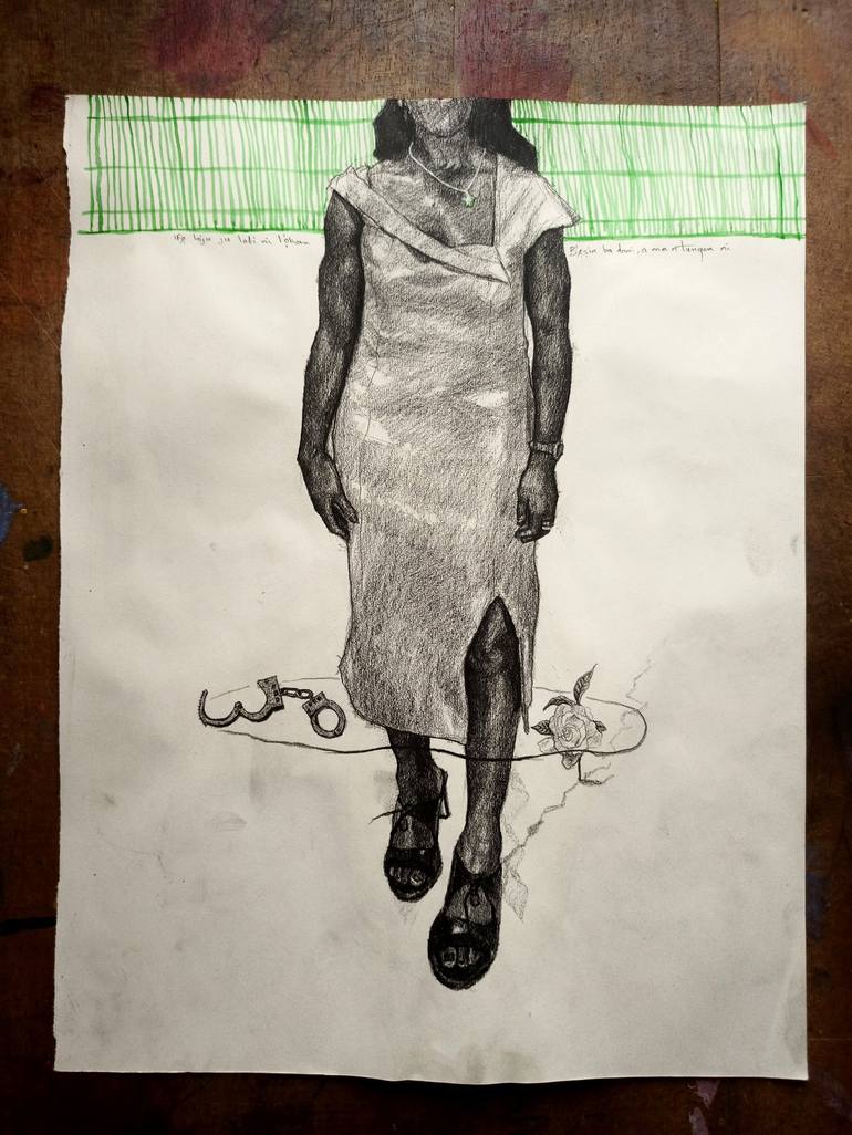 Original Conceptual Portrait Drawing by Paul Ogunlesi