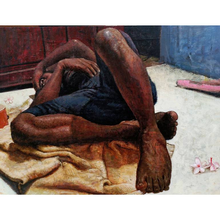 Original Expressive realism People Painting by Paul Ogunlesi