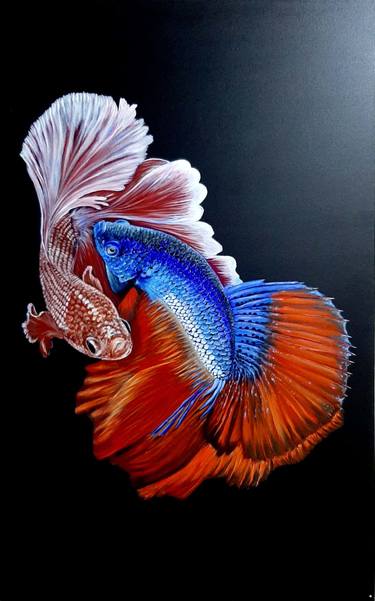 Print of Expressionism Fish Paintings by Nelson Paul
