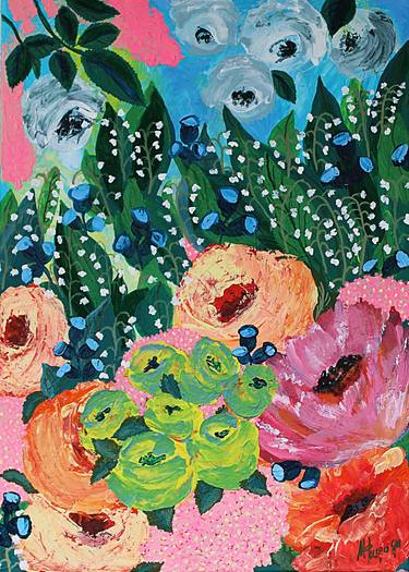 Print of Abstract Floral Paintings by Marinela Puscasu