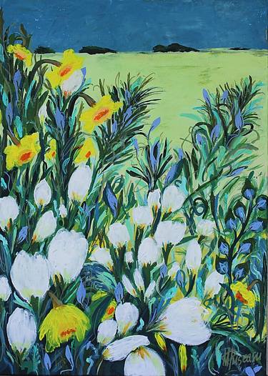 Original Fine Art Floral Paintings by Marinela Puscasu