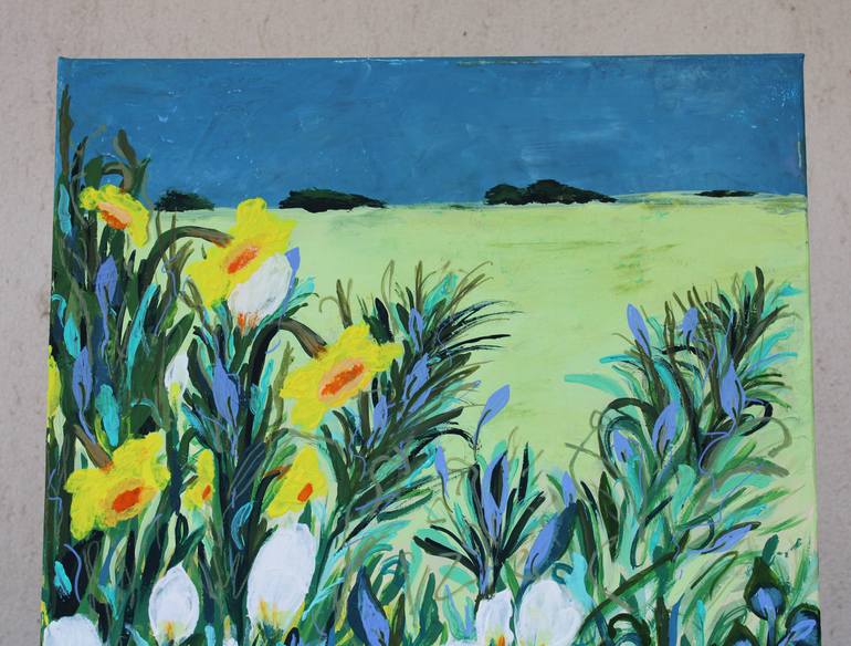 Original Fine Art Floral Painting by Marinela Puscasu
