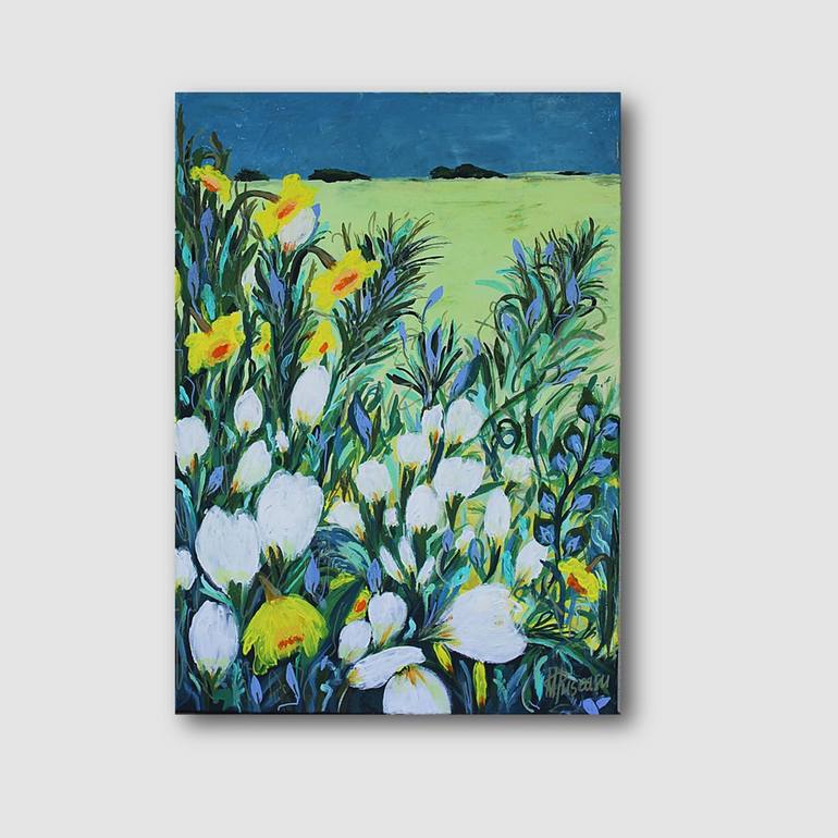 Original Fine Art Floral Painting by Marinela Puscasu