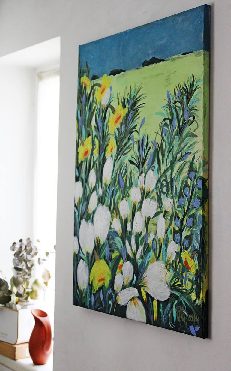 Original Fine Art Floral Painting by Marinela Puscasu