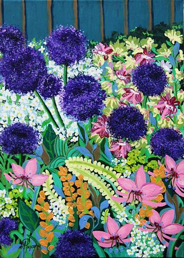 Original Contemporary Floral Paintings by Marinela Puscasu
