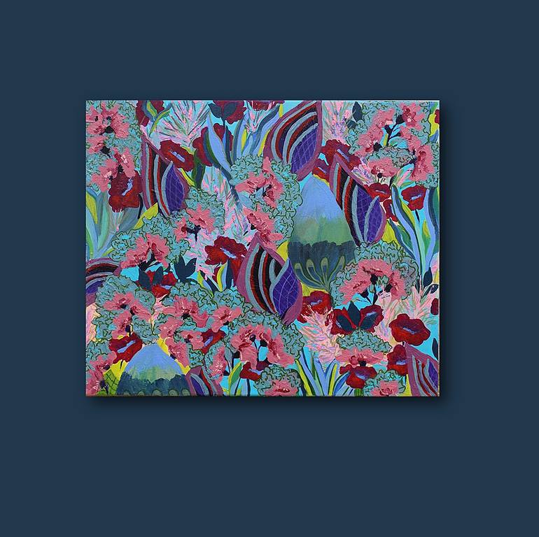 Original Abstract Floral Painting by Marinela Puscasu