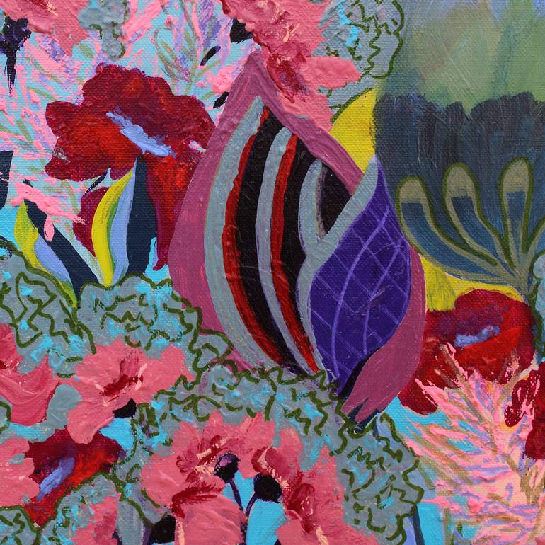 Original Abstract Floral Painting by Marinela Puscasu