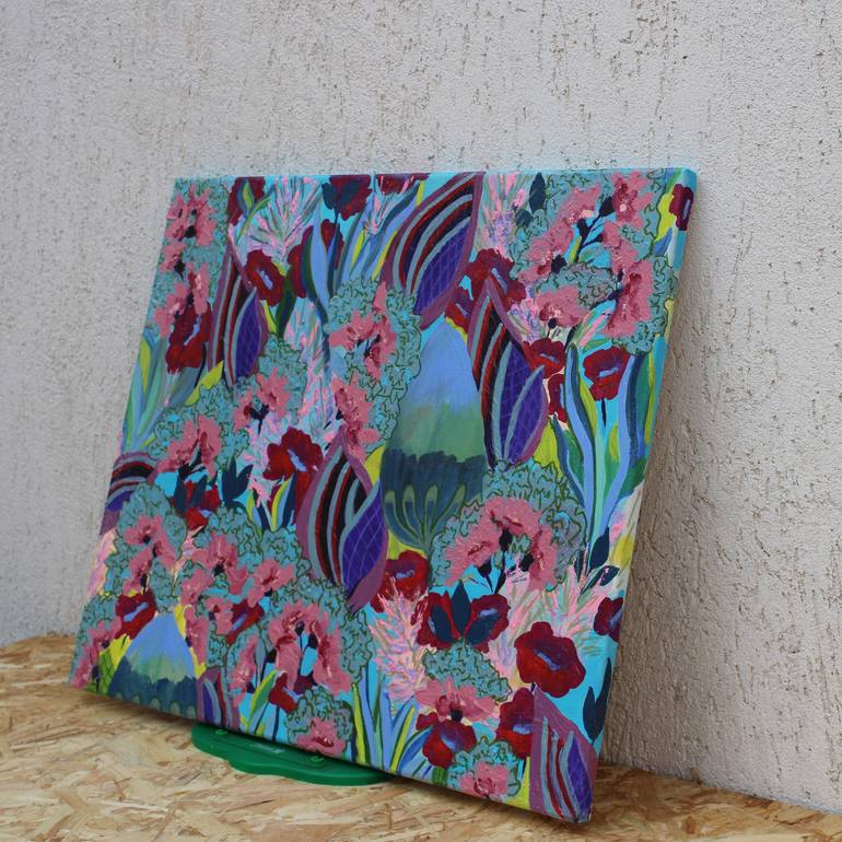 Original Abstract Floral Painting by Marinela Puscasu