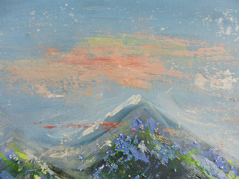 Original Abstract Landscape Painting by Marinela Puscasu
