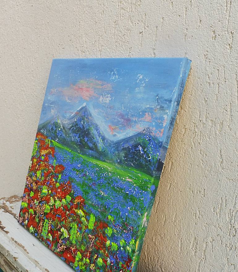 Original Abstract Landscape Painting by Marinela Puscasu