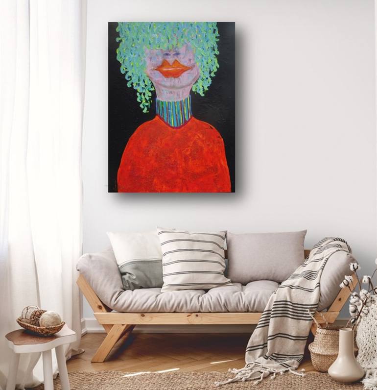 Original Abstract People Painting by Marinela Puscasu