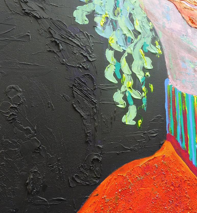 Original Abstract People Painting by Marinela Puscasu