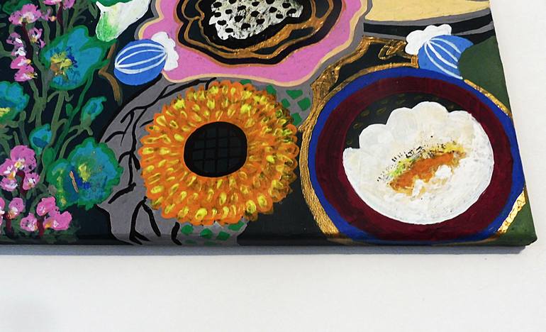 Original Abstract Floral Painting by Marinela Puscasu