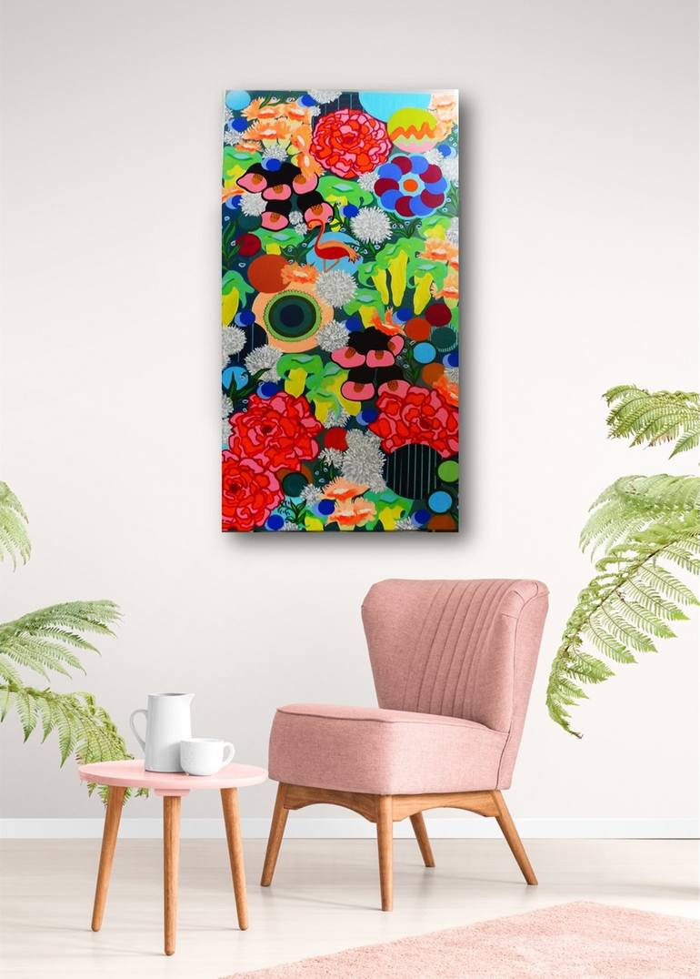 Original Abstract Floral Painting by Marinela Puscasu