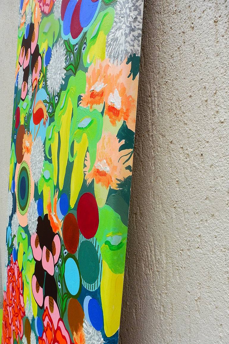 Original Abstract Floral Painting by Marinela Puscasu