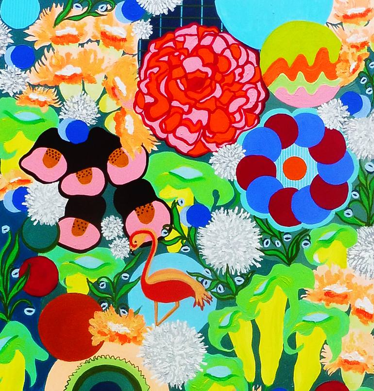 Original Abstract Floral Painting by Marinela Puscasu