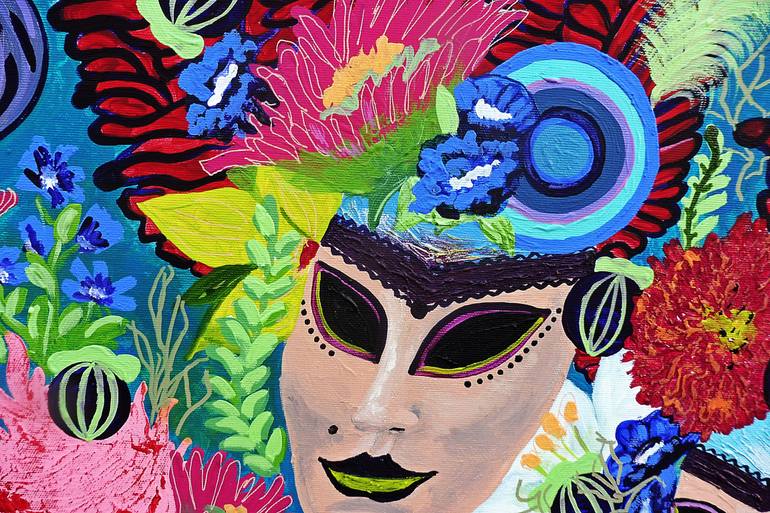 Original Abstract Floral Painting by Marinela Puscasu