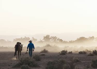 Cattle station owner and his horse,Southern Australia - Limited Edition of 15 thumb