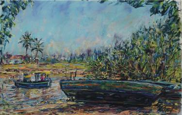 Original Impressionism Boat Paintings by Peter Wood