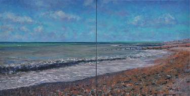 Original Figurative Beach Paintings by Peter Wood