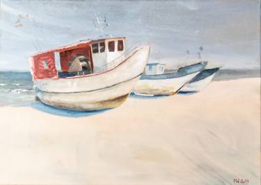 Print of Realism Boat Paintings by Mateusz Wyczolkowski